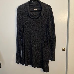 Maurices Asymmetrical Cowl Neck Tunic-Dark Grey- Size XXL